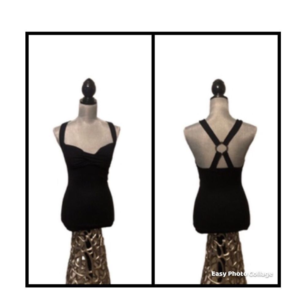 Bebe black racerback thin strap tank top women’s size XS